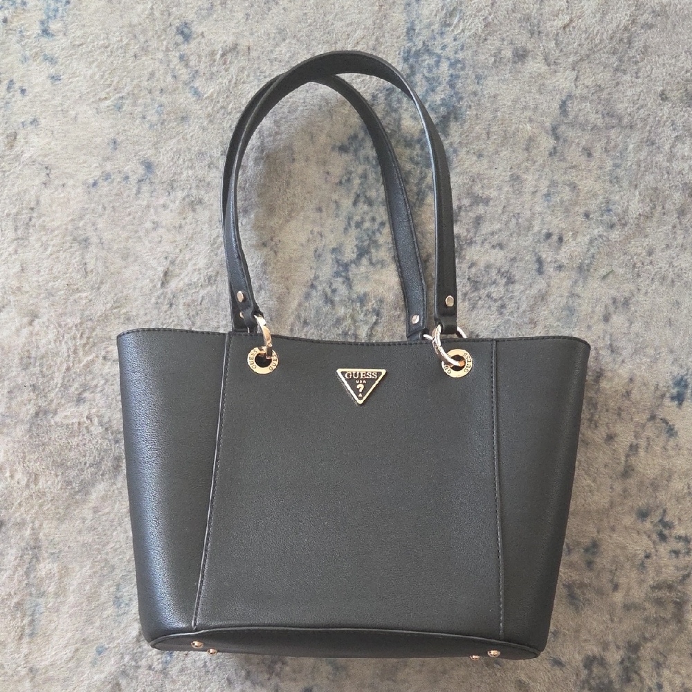 Guess Elegant Black Tote with Gold Details
